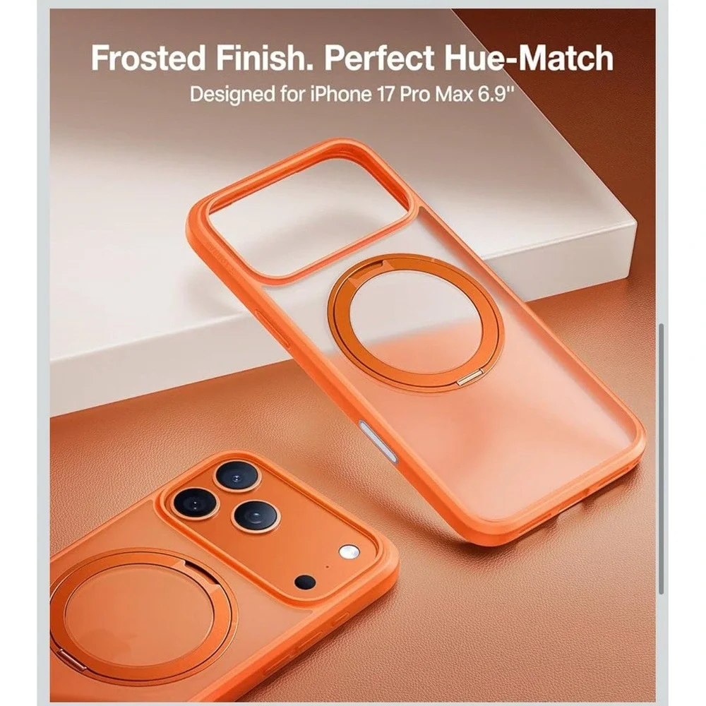 TORRAS Upgraded 360 Magnetic Stand for iPhone 17 Pro Max‎ Case- Orange